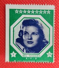Barbara Bel Geddes 1947 Hollywood Screen Movie Stars Stamp Trading Card picture