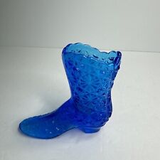 Vintage Fenton Art Glass.. Blue Boot...Daisy & Button pattern picture
