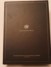 ESV Holy Bible Black Heirloom Single Column Personal Size Goatskin Leather picture
