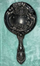 Antique Hope Silver Co Silver Plated Repousse Floral Hand Mirror picture