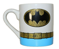 DC Comics Batman Logo Coffee Mug Cup 2011 Gold Glitter Stoneware Ceramic 12 OZ picture