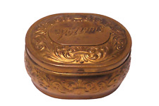 Pozzoni's Vintage Powder Puff Trinket Ornate Lidded Trinket Vanity Dresser Box picture