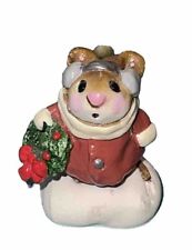 Wee Forest Folk Holly Mouse Red Coat - Retired in 1982  Christmas WFF Fun picture