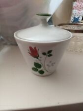 Winterling Mark T Leuthen Bavaria Rose Lidded Porcelain Sugar Bowl Vintage picture