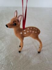 wagner kunstlerschutz West Germany Flocked Ornament Fawn Baby Deer Vintage picture