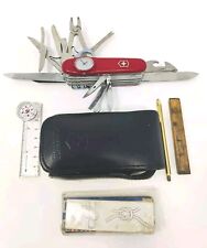 Vintage Victorinox Time Keeper Swiss Army Knife With Sheath, Compass, & Extras picture