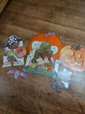 Vintage Halloween Decor Bulletin Boar McGraw-Hill, Bats, Kids, Ghosts 1978 5 pc picture