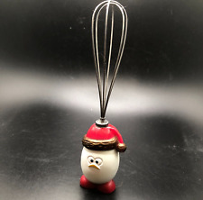 Christmas Ornament Whiskie De Noel Grumpy Egg Whisk White/Red Standing Mini picture