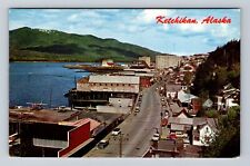 Ketchikan AK-Alaska, Scenic View, Water's Edge, Air Terminal, Vintage Postcard picture