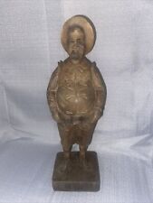 VTG Ouro Artesania Carved Wooden Figure Portly Man 703/2 Stamped Spain-E picture
