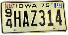Iowa Auto 1977 License Plate Webster Co Tag Man Cave Garage Wall Decor Collector picture