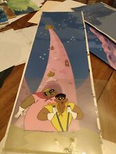 Vintage FAT ALBERT animation Cel background panoramic art TV show Brown hornet  picture