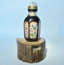 Chinese Snuff Bottle Inside Painting, floral design. Vintage, signed picture