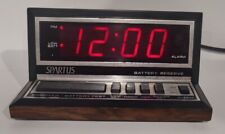 Spartus 1140 Apollo Vintage Digital Alarm Clock Faux Wood Red Used See Pictures picture