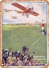 METAL SIGN - 1914 Wonderful Air Racing at Hendon Vintage Ad picture