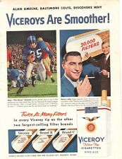 Vtg Print Ad 1950s 1956 Viceroy Cigarette Alan Amache Football Filter Tip picture