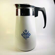 Vintage Corning Ware Stovetop Percolator 9 Cup Blue Corn Flower - No basket lid. picture