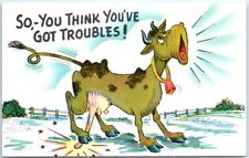 So,-You Think You've Got Troubles - Cow stepping on udder Cartoon Art Print picture