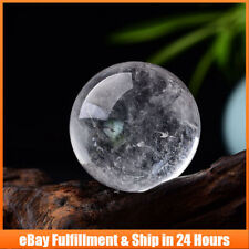 60mm Big Natural Healing Clear Quartz Sphere Crystal Gem Ball Decor + Stand Gift picture