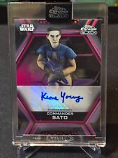2022 Topps Chrome Black Red Refractor Auto - Commander Sato (Keone Young) 4/5 picture
