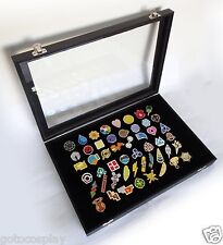 Poke Gym Badges with Glass Lid Display Showcase - Set of 50 Lapel Pin Badges picture