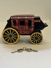Vintage Wells Fargo Metal Stage Coach Wagon Coin Bank 1998, With 2 keys. picture