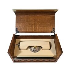 VTG Western Electric Rotary Dial Telephone Teak Wood Box Executive Desk Phone picture