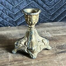 Beautiful Antique Vintage French Rococo Footed Brass Gilt  Candlestick picture
