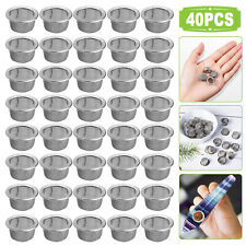 40PCS Tobacco Smoking Pipe Metal Filter Screen Stainless Steel Mesh Concave Bowl picture