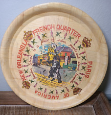 Bamboo French Quarter New Orleans Round 13 inch Serving Tray Platter picture