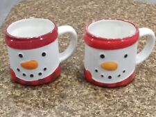 Hallmark Snowman Mugs Set of 2 Vintage Stacking New See Description picture