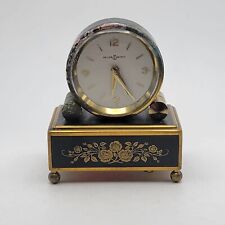 Vtg Black Swiss Reuge Alarm Clock/Music Box DOES NOT WORK Corrosion on One Side picture