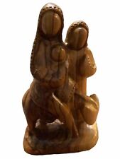 Vintage Hand Carved Olive Wood Holy Family Flight to Egypt Figure picture