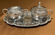 1970s Cream Lidded Sugar Tray Irvinware USA Vintage Silver Plated picture