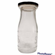 Milk Bottle Frates Dairy Company Vintage Embossed Glass Pint Sized Capped  B1 picture