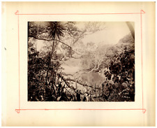 New Zealand, Waitakere Lake, Photo. J.M. Vintage print, albumin print 24 print picture