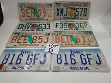 Florida Iowa Muscatine License Plate mix Lot 8 Plates Vintage old  1990's-2000's picture