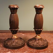 French Empire ~ Charles X ~ Gilt Bronze ~ Pair Candlesticks picture