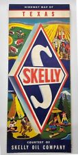 Vintage 1950's Skelly Oil Company folding TEXAS ROAD MAP picture