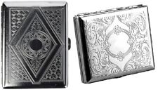 2 x Victorian Style Cigarette Metal Case Double Sided King & 100s design RFID picture