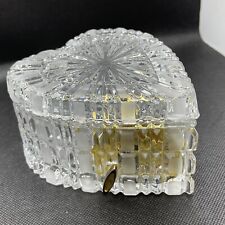 Vintage Ofnah Heart Shaped Trinket Music Box (Memories)24% Lead Crystal - Poland picture