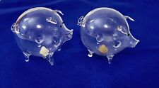 Piggly Wiggly Clear Glass Pigs Salt And Pepper Shakers picture