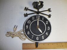 Vintage Rooster Weather Vane Electric Clock~Cast Metal~Works-5 ft cord ~rare 1 picture