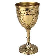 SINGLE: 8oz Embossed Brass Renaissance Medieval Knights Wine Chalice Goblet picture