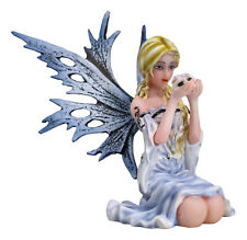 Ebros Frozen Blonde Frost Flake Wings Fairy Holding Spring Flowers Figurine picture