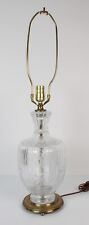 Mid Century Designer Floral Pattern Cut Crystal Table Lamp picture