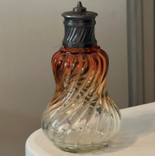 Antique Baccarat Bamboo Twisted Amber Glass Perfume Bottle 6.5