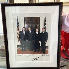 4 President photograph signed by Ronald Reagan, Jerry Ford, Jimmy Carter & Nixon picture