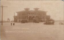 Mary Gates Hospital Port Arthur Old Cars in Flood Texas 1915 RPPC Postcard picture