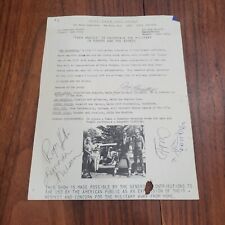 Vintage 1974 USO Nifty Fifty Nostalgia Teen Angels Info Sheet Signed picture